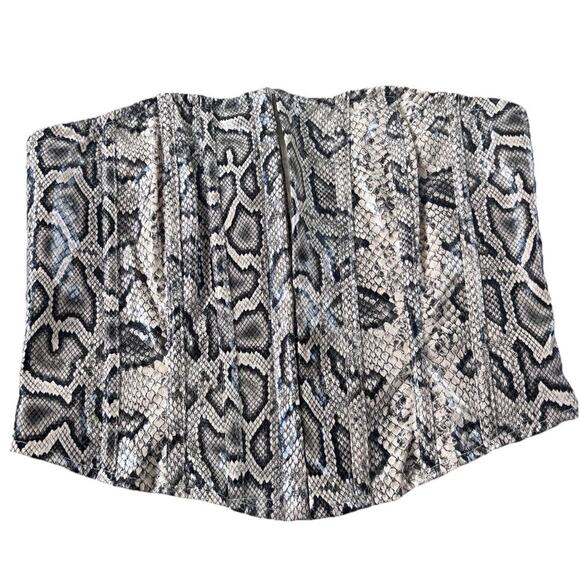 NWT Pretty Little Thing Snake Skin Corset Bustier Crop Top Y2K Sz 2 - Picture 2 of 6
